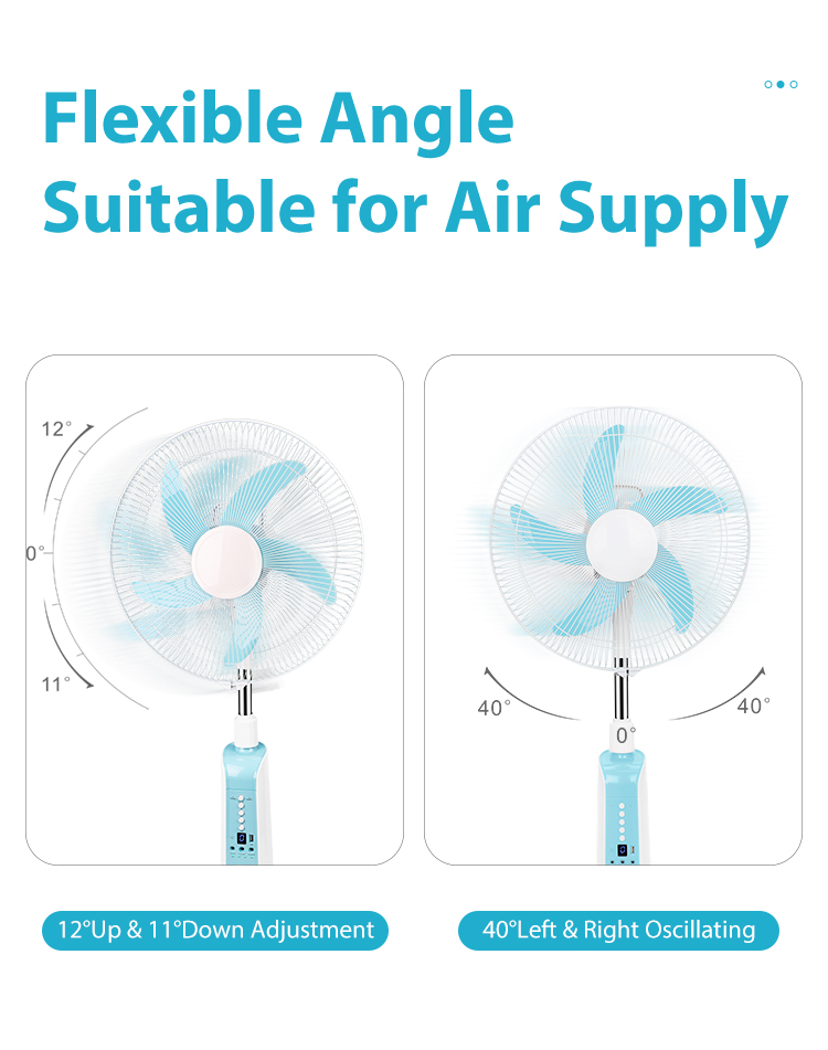 professional rechargeable remote control rechargeable fan 16" solar stand fan