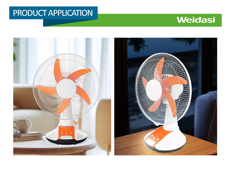 weidasi wholesale 14 inch electric fan cooling rechargeable table fan portable emergency stand fan