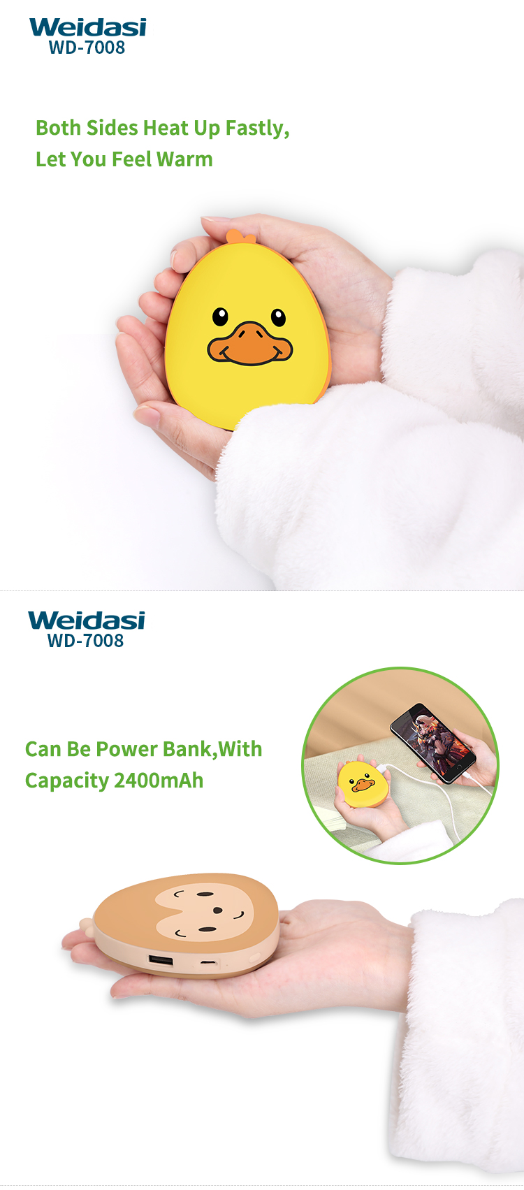 winter hand warmer with power bank portable cute electric hand warmer