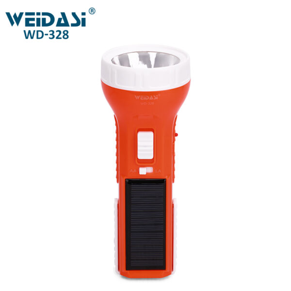 hand led torch solar rechargeable flashlight emergency torch light with front and side lights