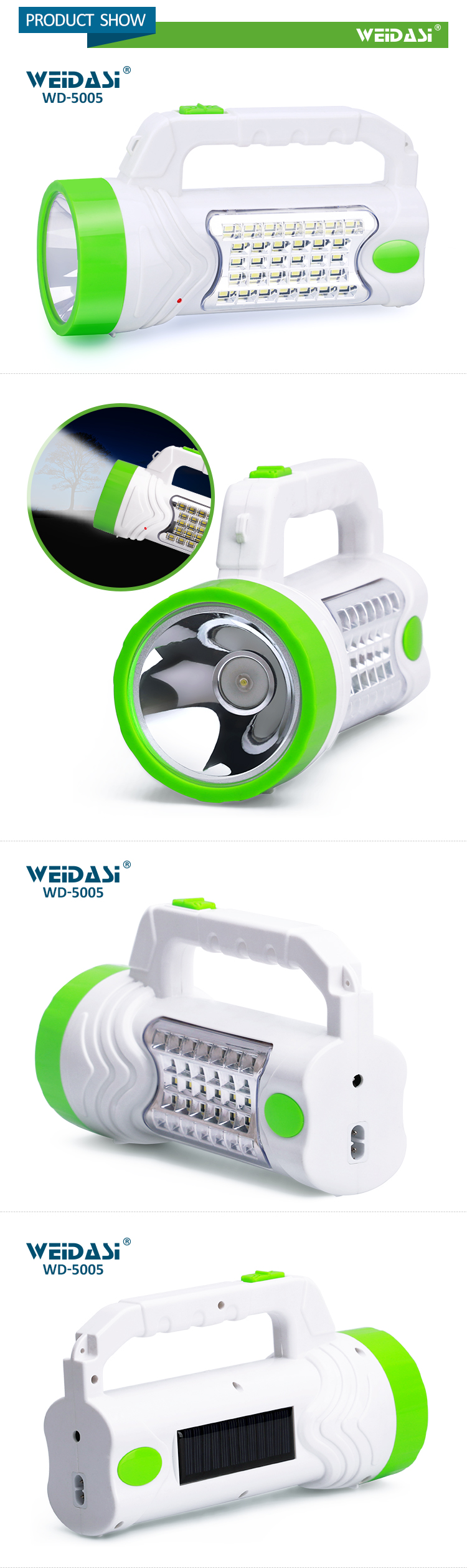 weidasi factory price suppliers emergency led search light handheld spotlight