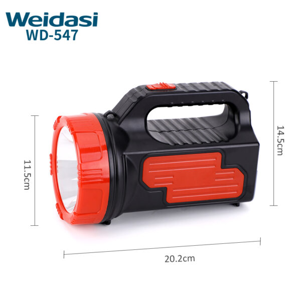 outdoor working professional battery led handheld searchlight with side lamp