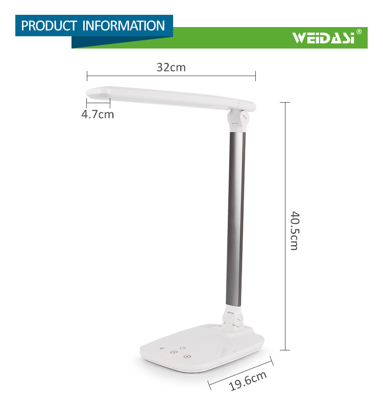 weidasi customized recharge led desk touch table reading lamp