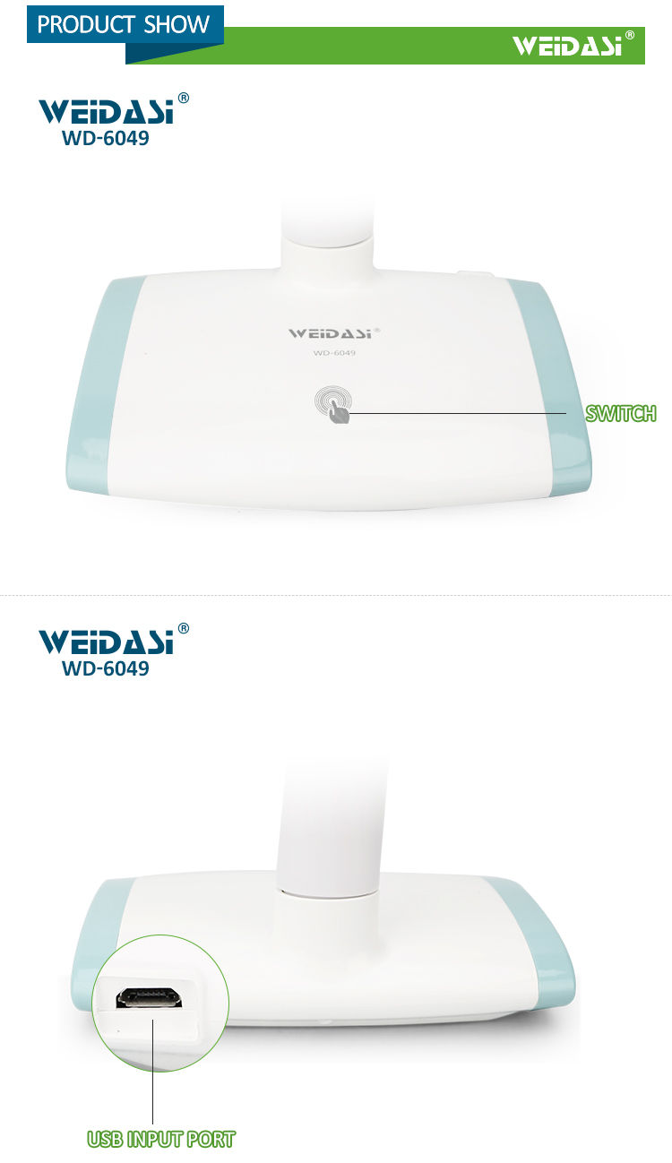 새로운 스타일의 접이식 공부 책상 조명 조절 가능한 조명 USB 케이블이있는 충전식 LED 테이블 조명