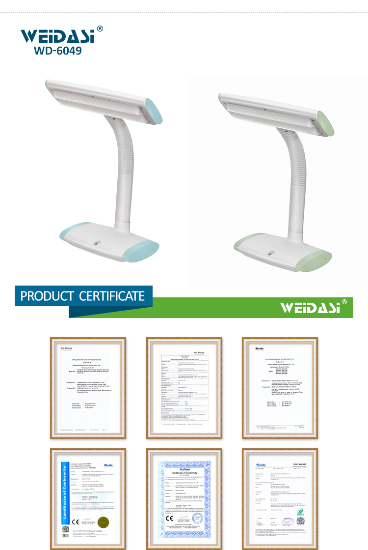 새로운 스타일의 접이식 공부 책상 조명 조절 가능한 조명 USB 케이블이있는 충전식 LED 테이블 조명