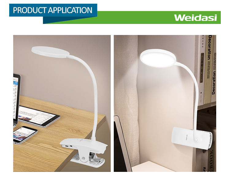 weidasi clip lamp clamp on usb led light reading lamp with dimmer light