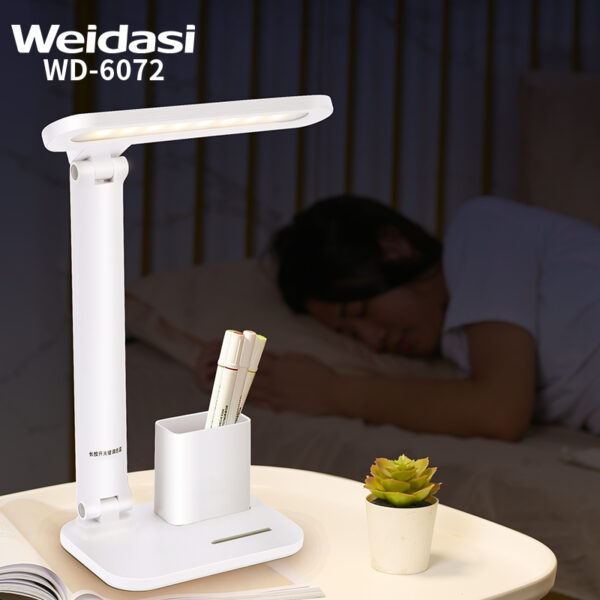 energy saving eye caring desk top rechargeable desk reading led table lamp with pencil holder and usb