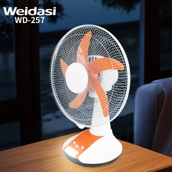 weidasi wholesale 14 inch electric fan cooling rechargeable table fan portable emergency stand fan