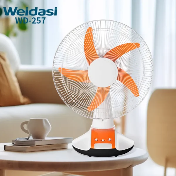 weidasi wholesale 14 inch electric fan cooling rechargeable table fan portable emergency stand fan