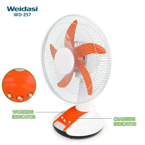 weidasi wholesale 14 inch electric fan cooling rechargeable table fan portable emergency stand fan