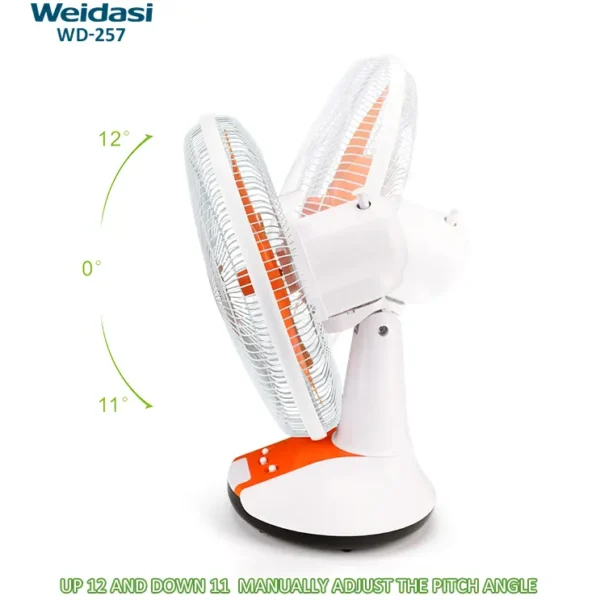 weidasi wholesale 14 inch electric fan cooling rechargeable table fan portable emergency stand fan