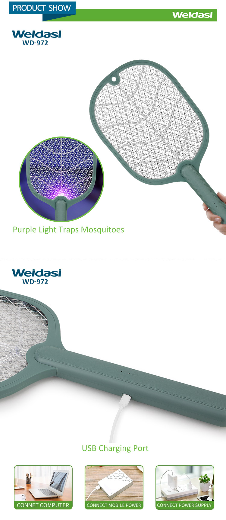 hot selling household rechargeable and portable insect control electric mosquito bat