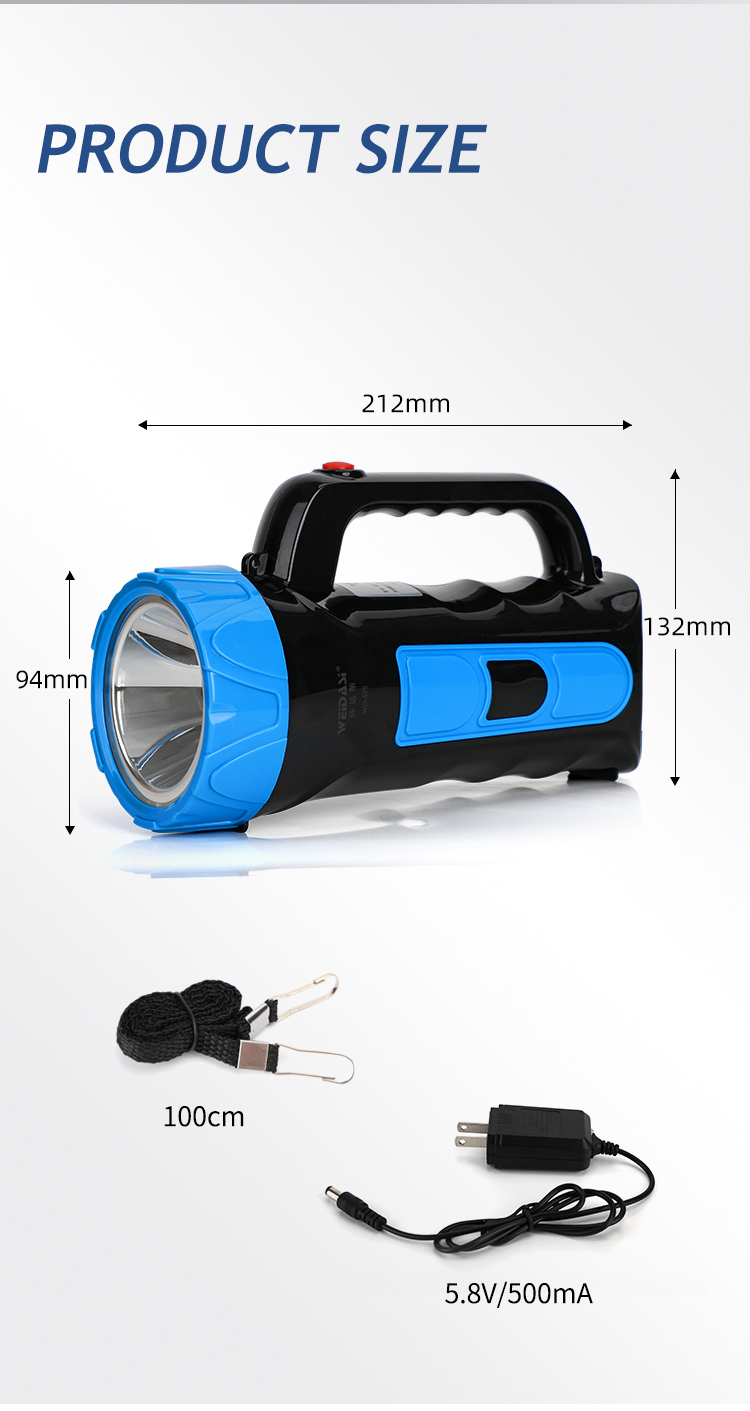 portable led rechargeable searchlights powerful emergency flashlight for hunting