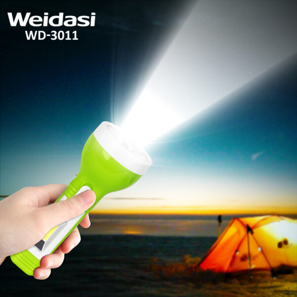 rechargeable solar emergency torch light led flashlight with side light high power camping torch