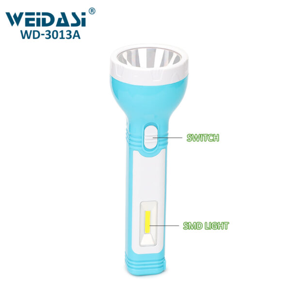 two pin plug recharge illumination led torch flashlight with cob light power flashlight torch