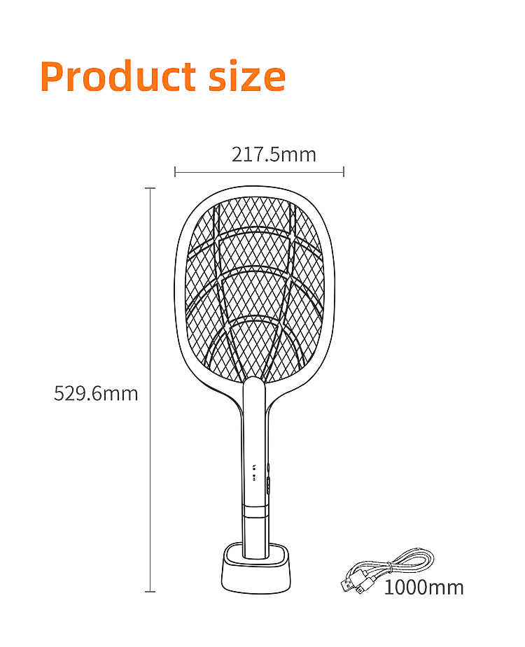 rechargeable fly killing electric mosquito killer racket for pest control (复制)