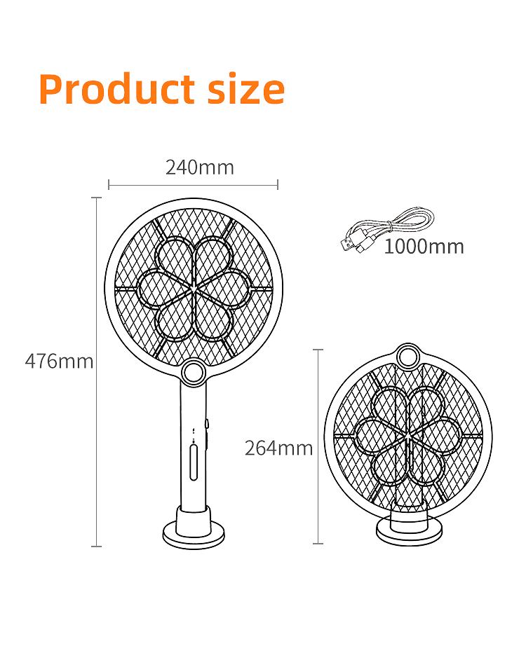 rechargeable fly killing electric mosquito killer racket for pest control (复制)