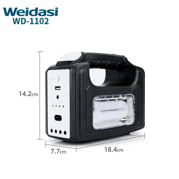 weidasi front light and sidelight emergency light portable solar lighting kit with 3 bulbs