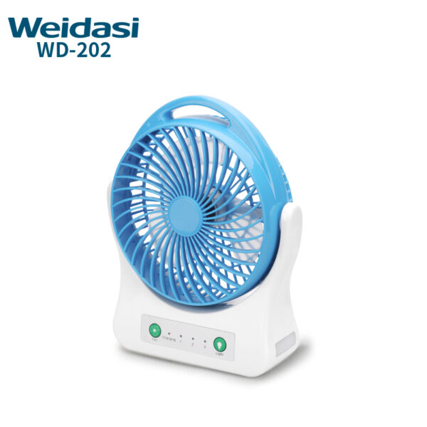 factory price electric 3 speed control usb table fan portable mini hand rechargeable fan with light