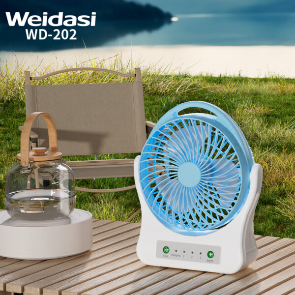 factory price electric 3 speed control usb table fan portable mini hand rechargeable fan with light