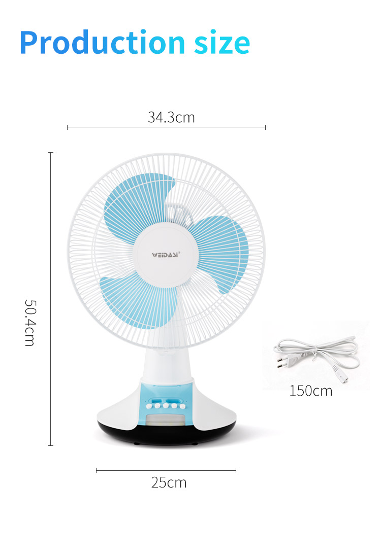 multi functional 12 inch solar electric fan ac/dc adapter rechargeable stand fan table fan