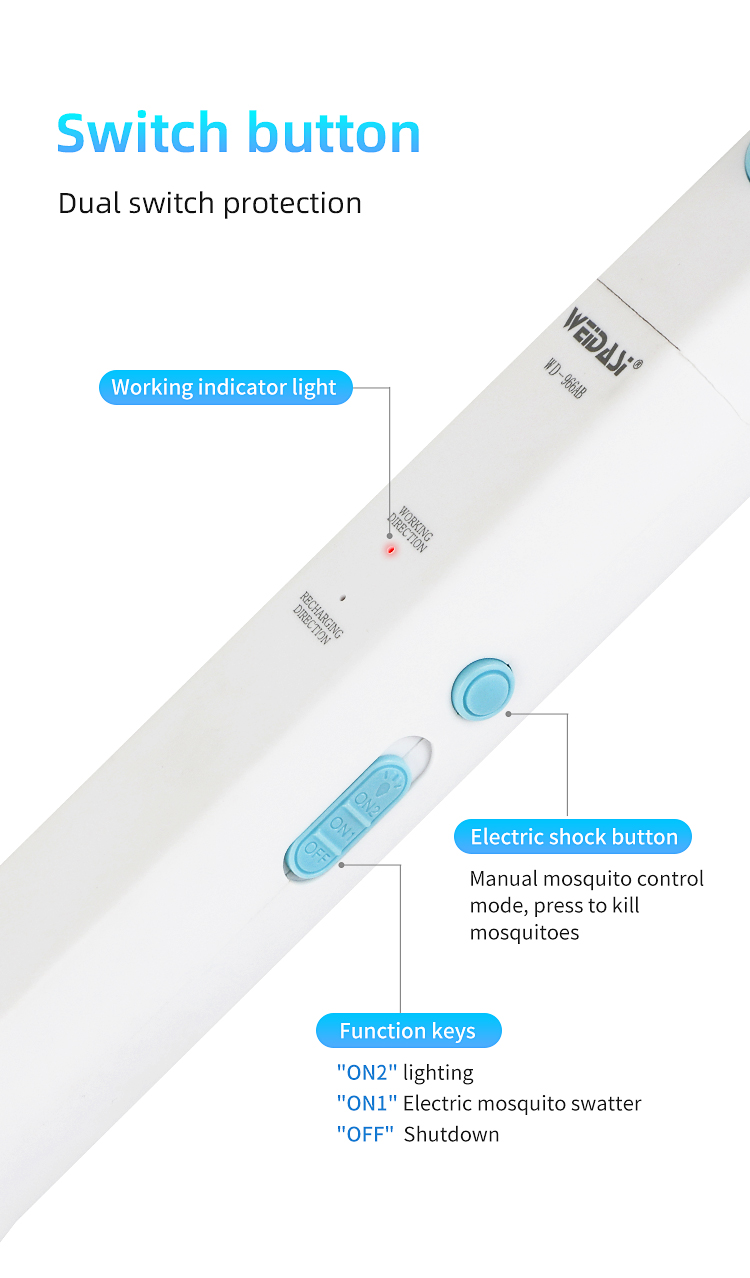 rechargeable fly killing electric mosquito killer racket for pest control