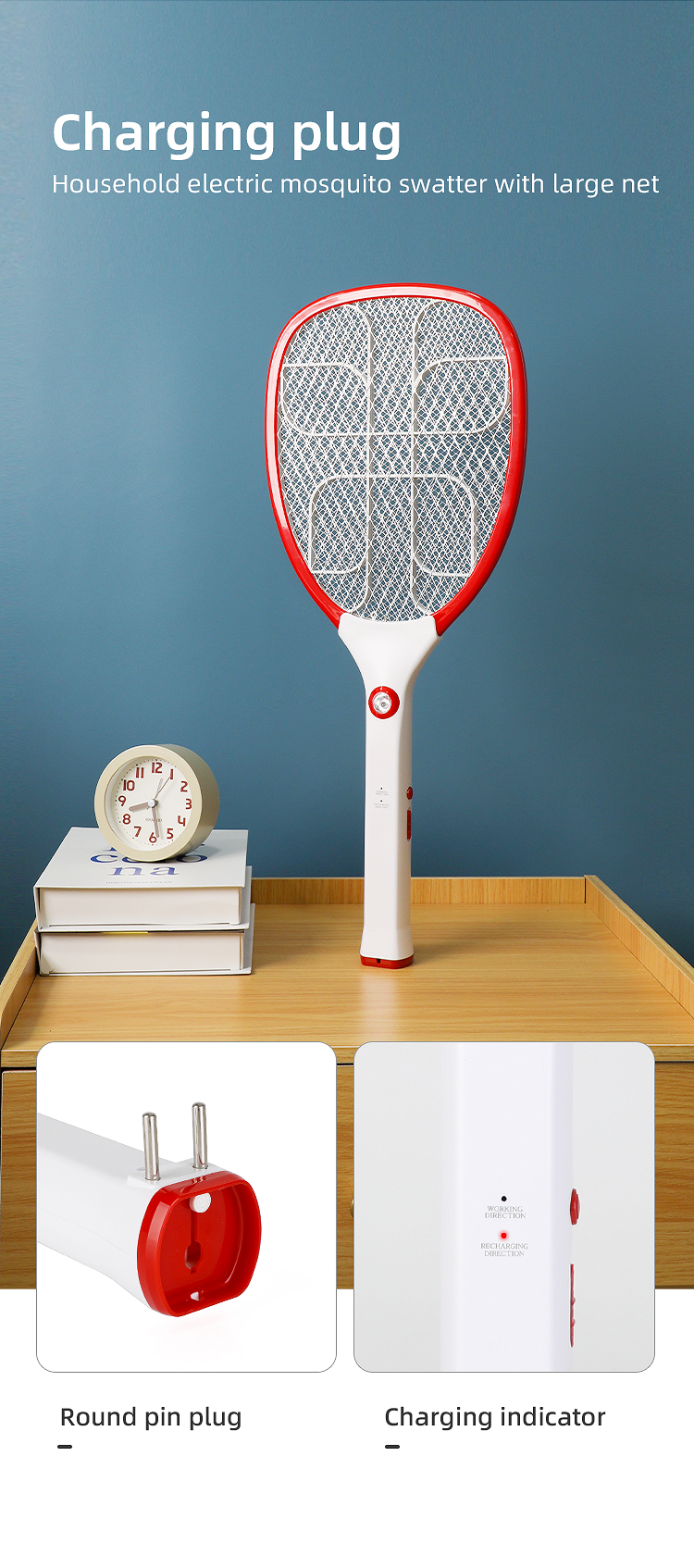 rechargeable fly killing electric mosquito killer racket for pest control (复制)