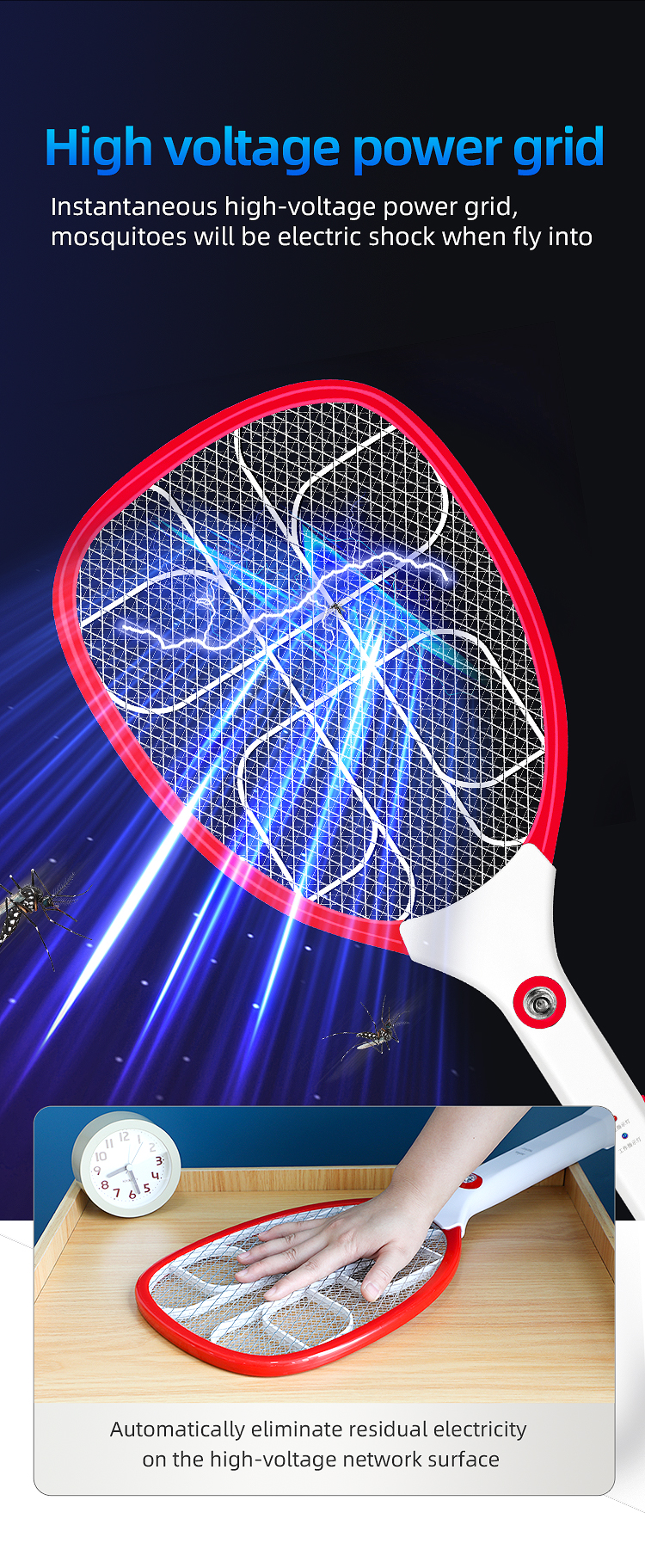 rechargeable fly killing electric mosquito killer racket for pest control (复制)