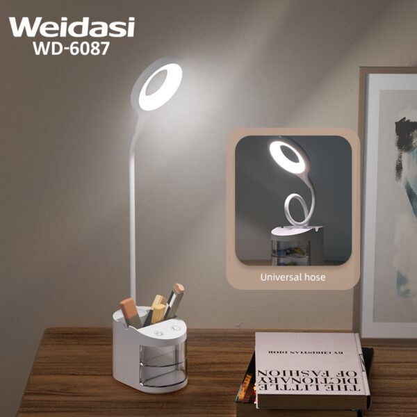 usb led study desk reading lamp multi function student table lamp with pen holder for bedroom