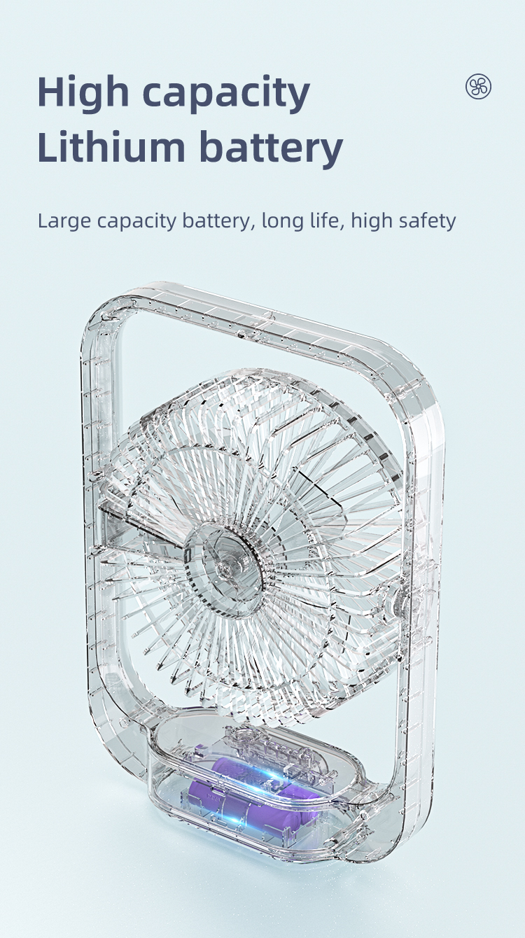 新しい到着の移動式扇風機 135 度の回転再充電可能な携帯用テーブル ファン ホーム オフィスの寝室のため